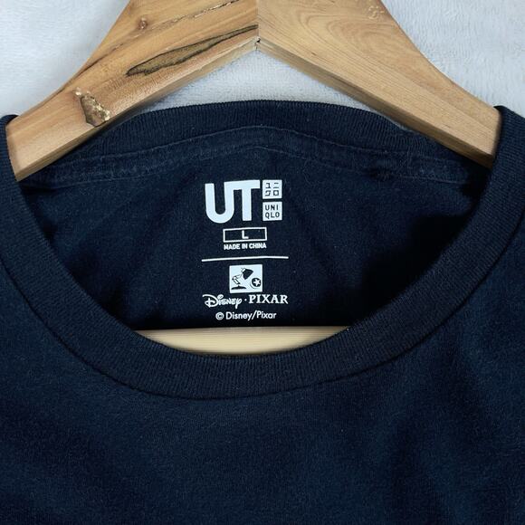 Uniqlo x Pixar Toy Story T- Shirt Men's L Black Disney Woody Graphic Paint Splat - Picture 2 of 9